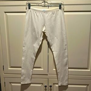 PURE WHITE COTTON AND SPANDEX LEGGINGS